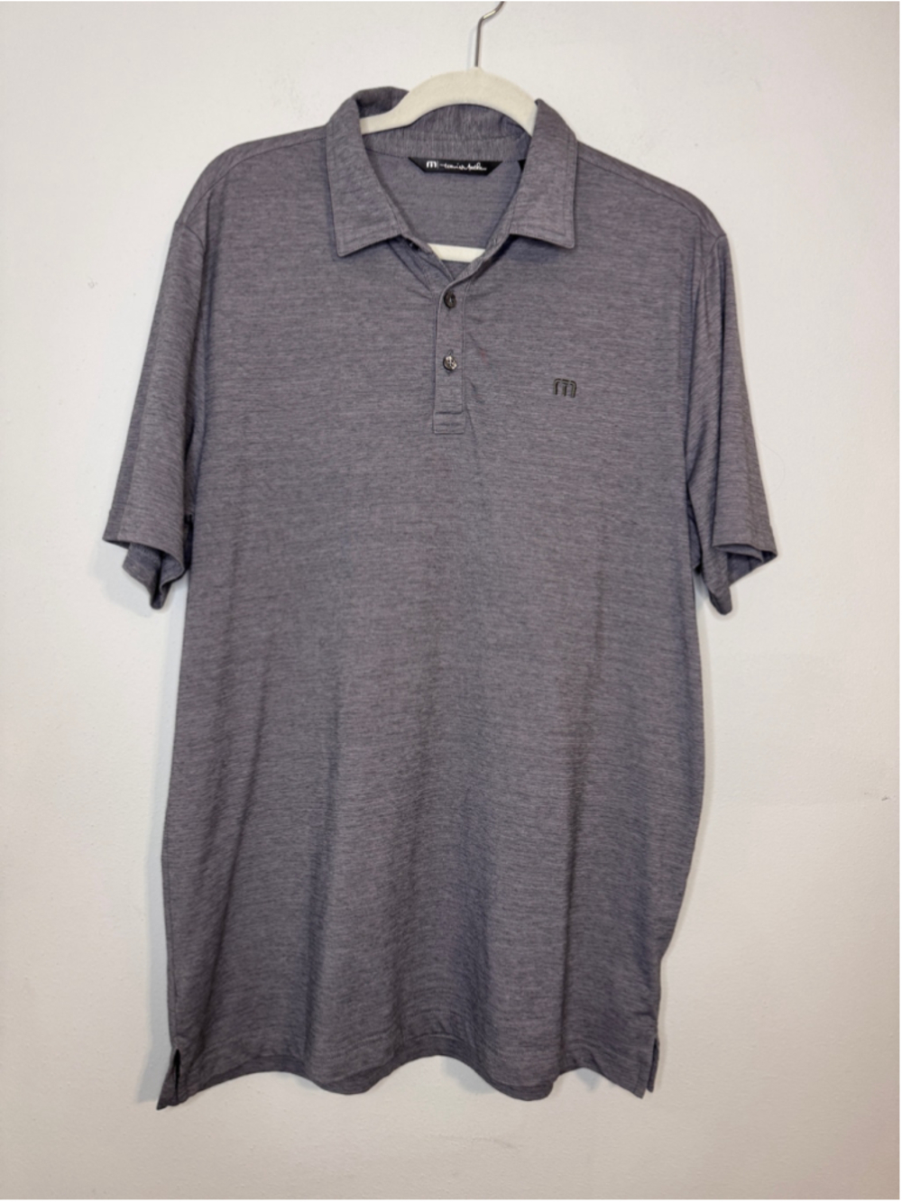 Men's Travis Mathew Polo Shirt Size L Grey